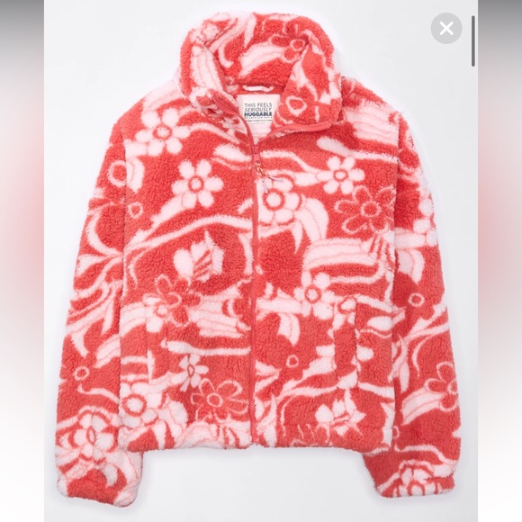 American Eagle sherpa zip up sweater. Size Medium.  
Fits M/L - Picture 1 of 10